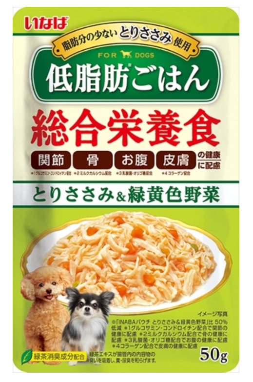 INABA 綜合營養低脂主食軟包系列 ．雞肉+野菜50g