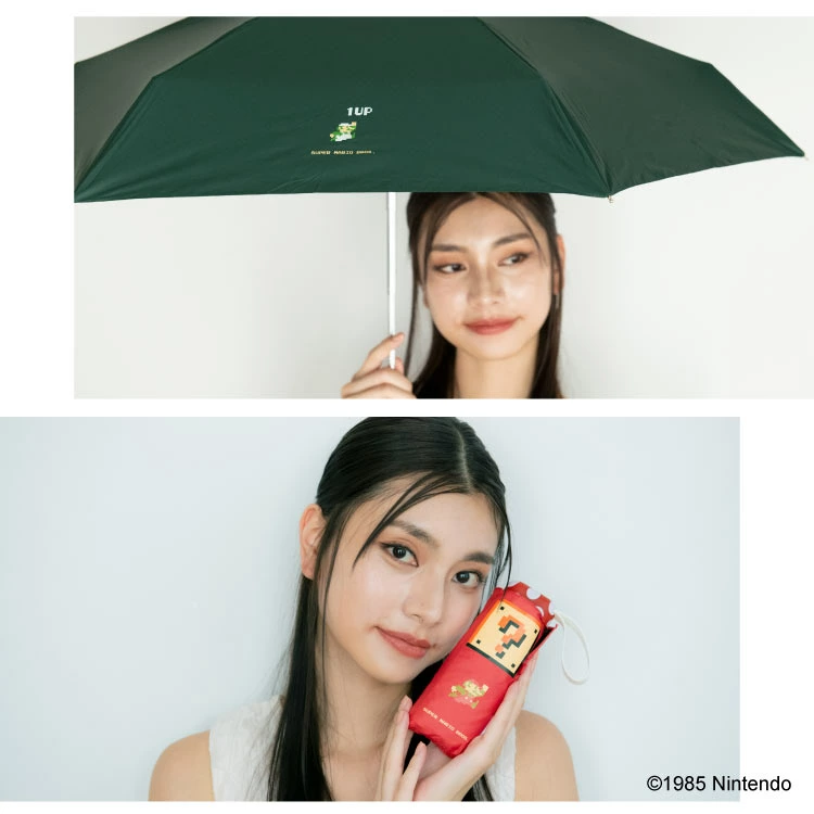 Wpc. Super Mario Brothers Blackout Mini UV Cut 100% 超級馬里奧合作款折疊遮陽傘/雨傘 