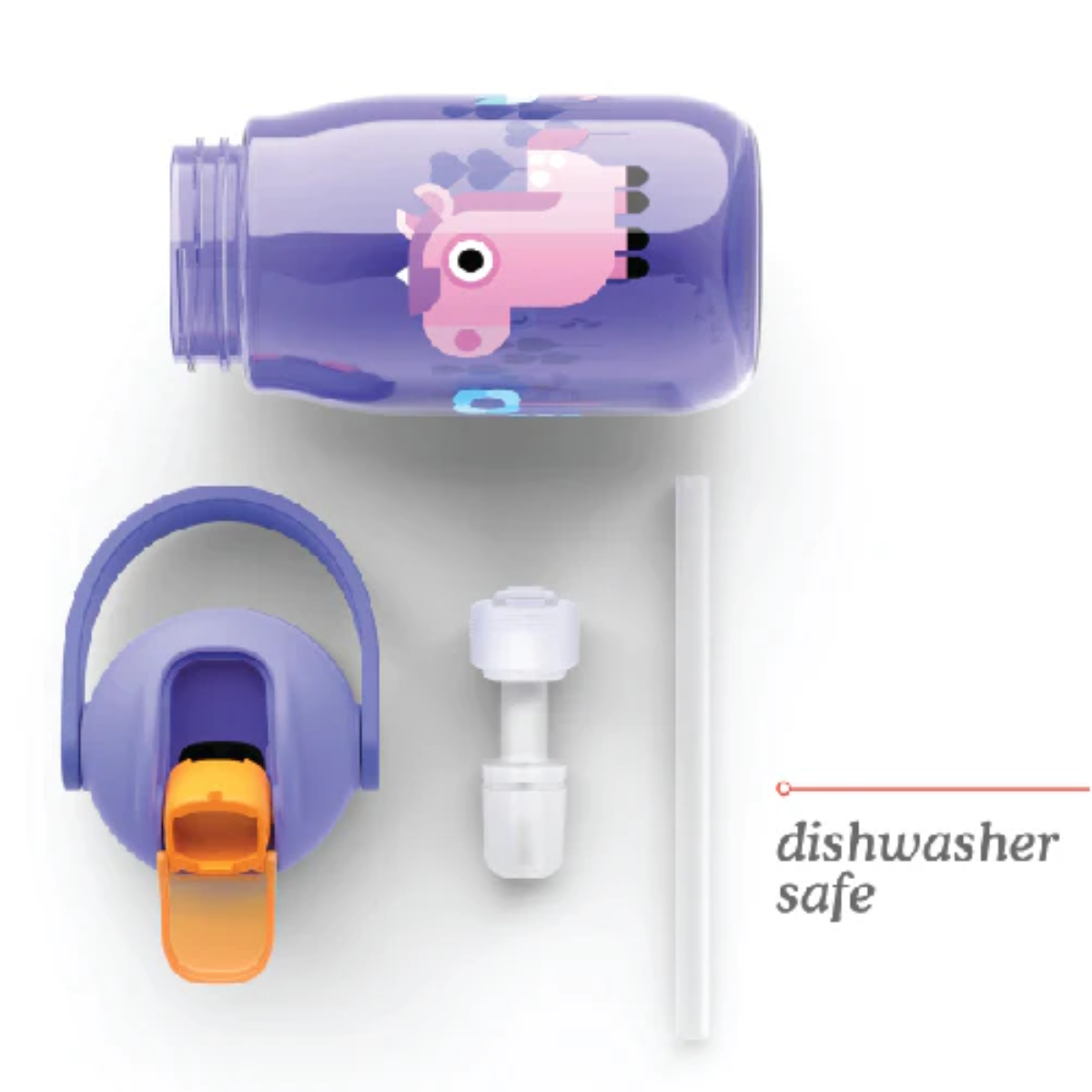 Zuko Kids Flip Gulp Bottle 450ml Pink