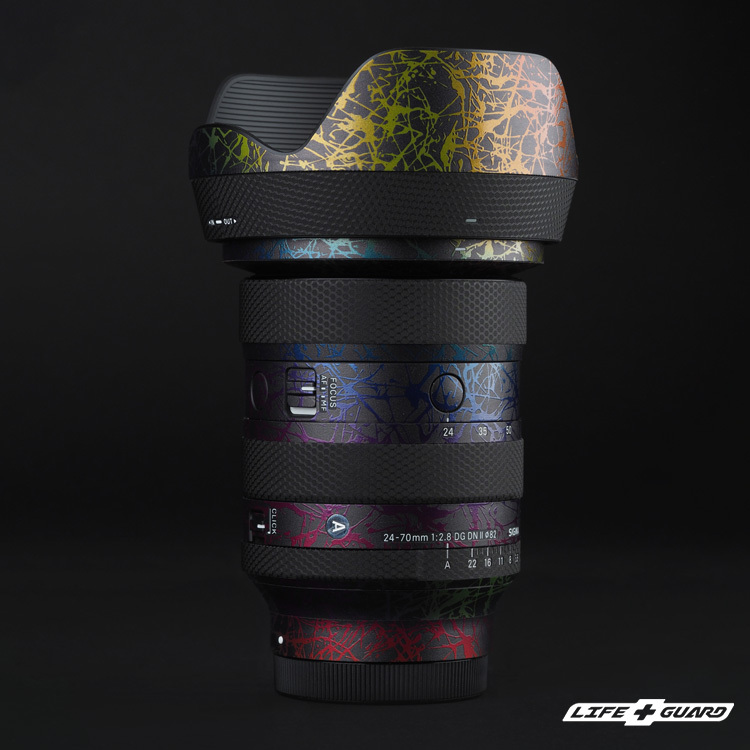 LIFE+GUARD 鏡頭貼膜安裝示意，適用 SIGMA 24-70mm F2.8 DG DN II