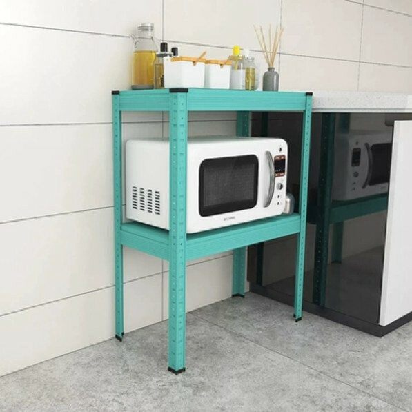 New iron color kitchen cabinet bookshelf shoe cabinet bathroom storage cabinet shelf [60x30x80cm] 2 layers