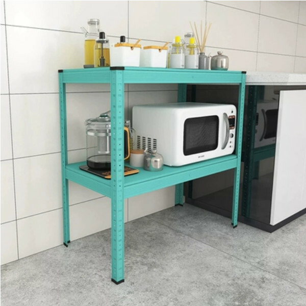 New iron color kitchen cabinet bookshelf shoe cabinet bathroom storage cabinet shelf [80x40x80cm] 2 layers