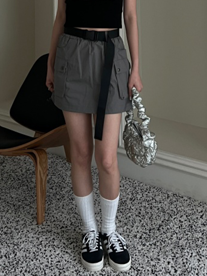 附皮帶工裝牛仔裙*3色