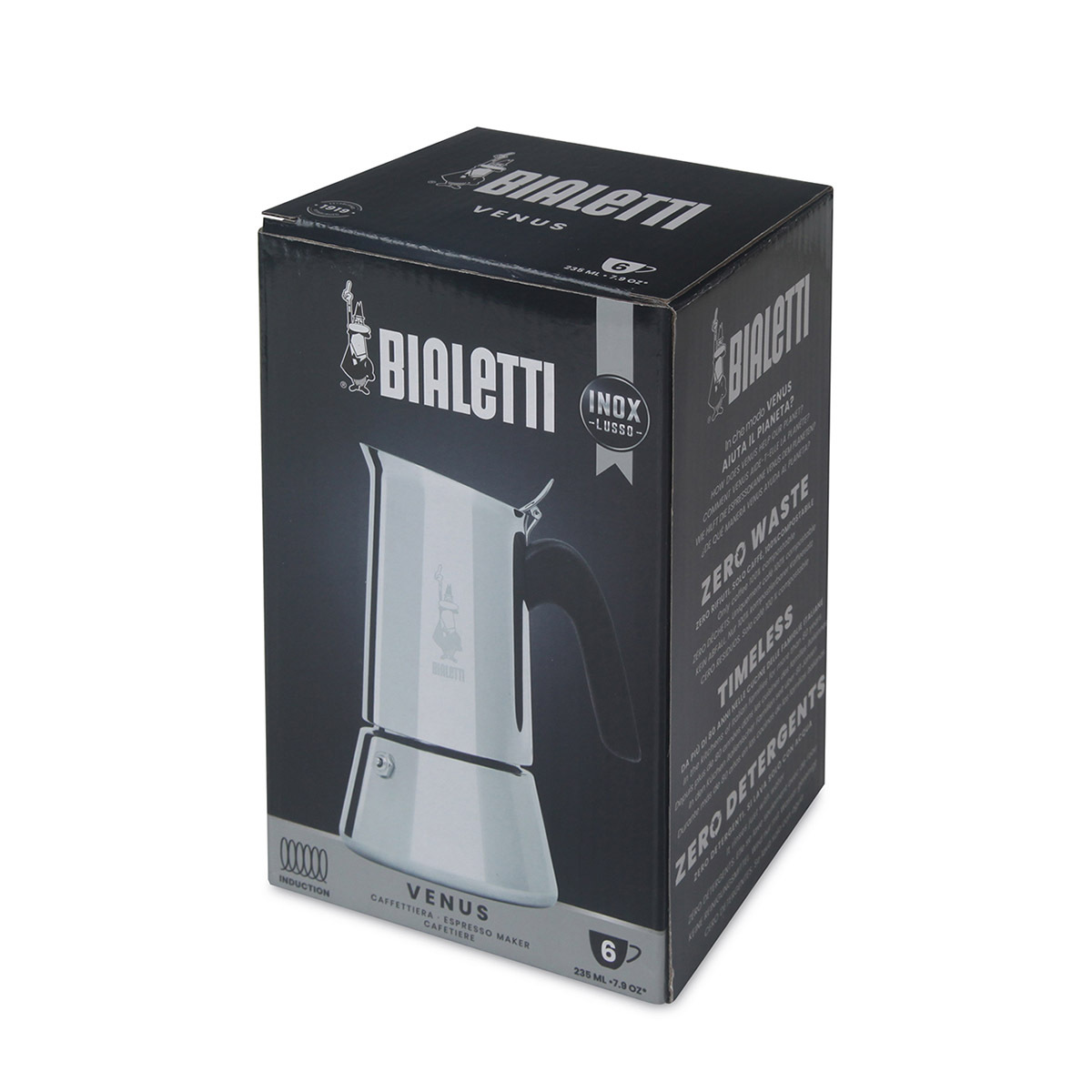 意大利 BIALETTI 6杯裝 不銹鋼電磁爐摩卡咖啡壺 -0007255CNN