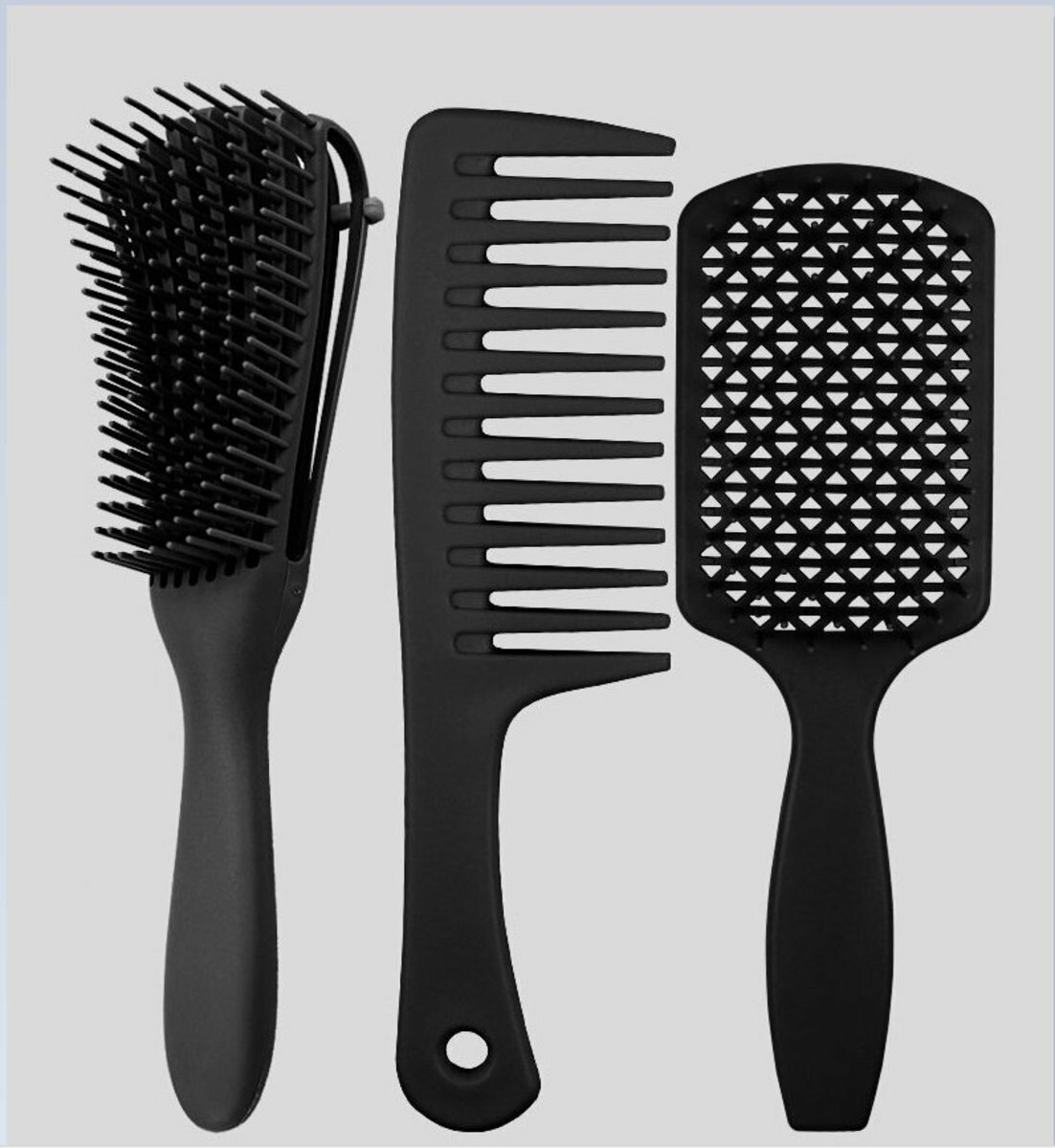 Professional styling hairdressing comb (set of 3 in black)
