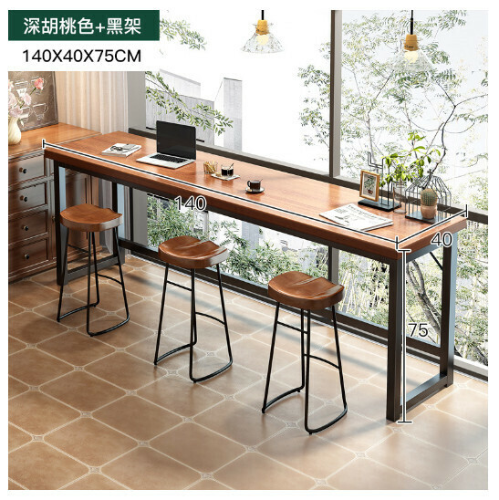 熱推吧台桌長條桌【深胡桃色140*40*75cm】