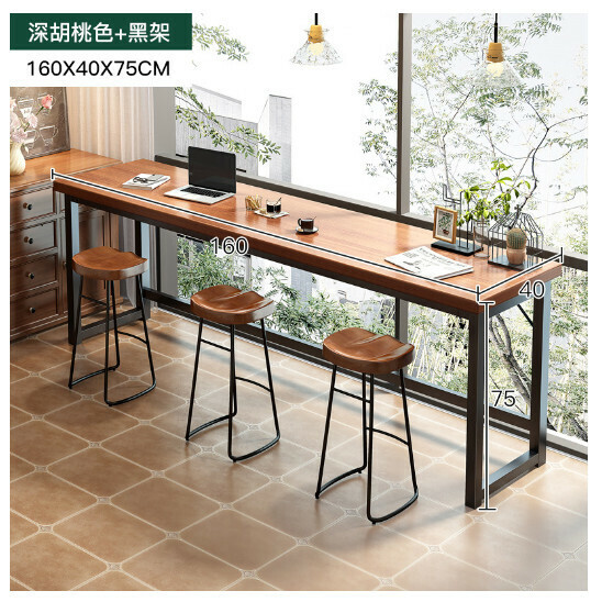 熱推吧台桌長條桌【深胡桃色160*40*75cm】