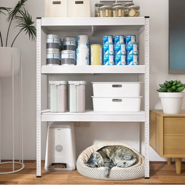 熱推鐵藝色彩 組合櫃 寵物用品架 梳化邊架 厨房架【80x40x114cm】3層 白色