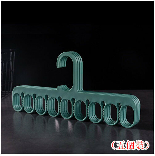 Five-piece multipurpose portable small clothes rack socks rack clothes rack (green)