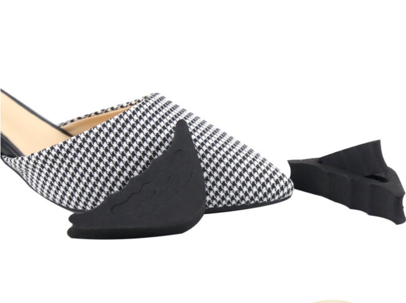 1 pair of high-heeled shoes with pointed sponge pads, comfortable shock-absorbing insoles, shock-absorbing insoles and adjustable toe pads [color black]