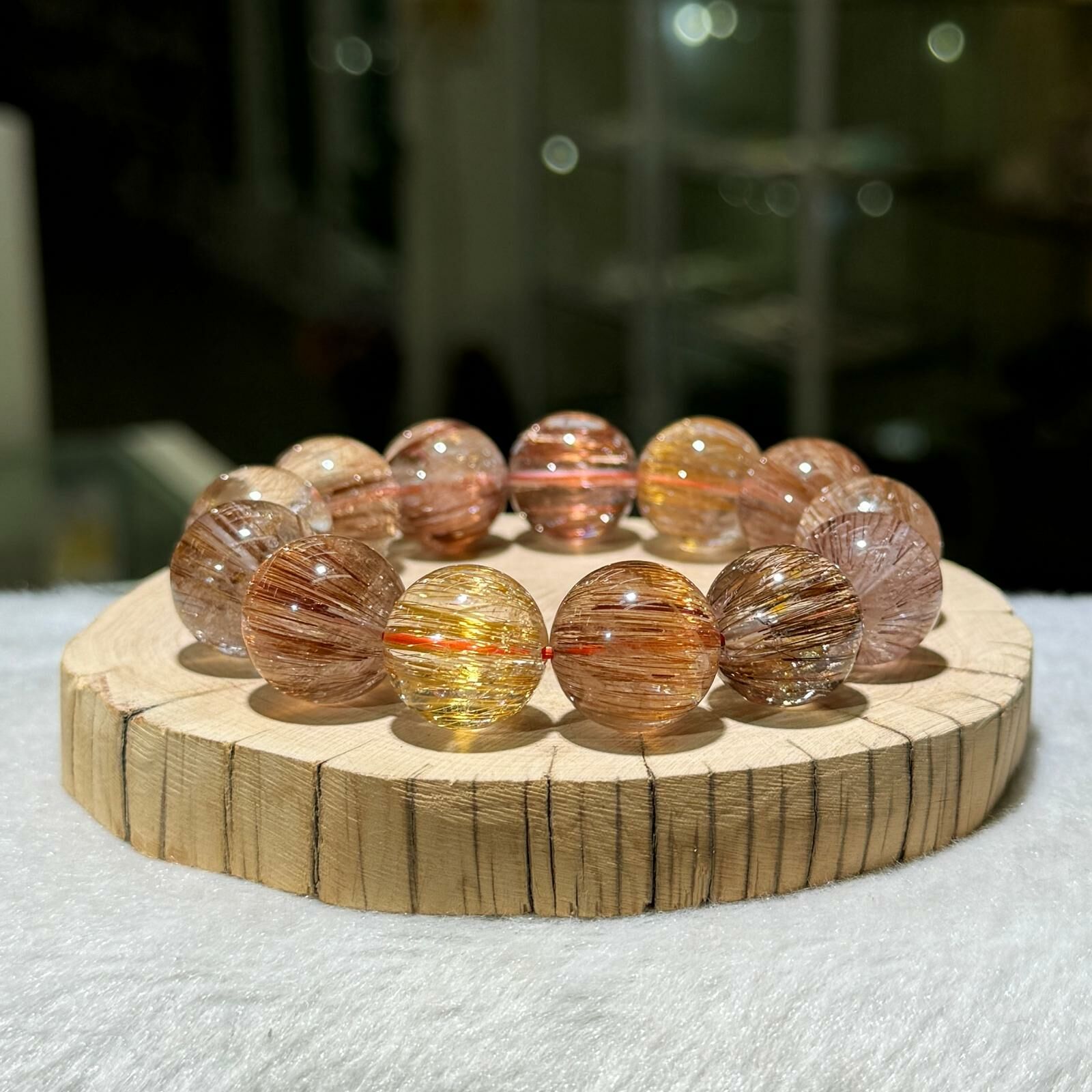 大m 高品順髮💫銅髮晶手串  16 mm +/-