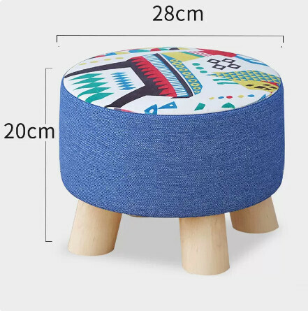 Solid wood cloth stool [20 high four-round stool (thin) sika deer]