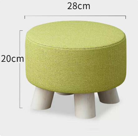 Solid wood cloth stool [20 high four-round stool (thin) matcha]