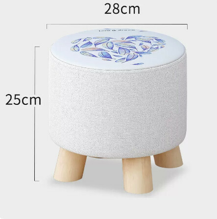 Solid wood cloth stool [25 high four-round stool (pine) heart-shaped]