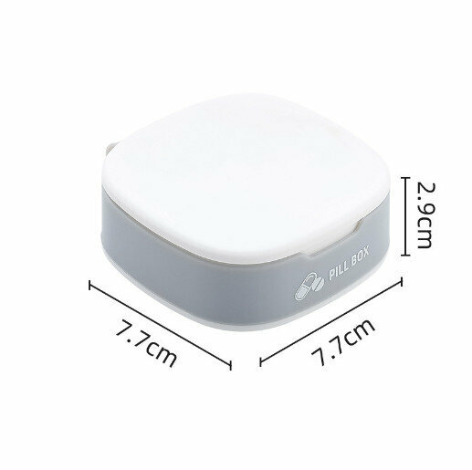 Gray portable 4-cell compact medicine box-| moistureproof pill box