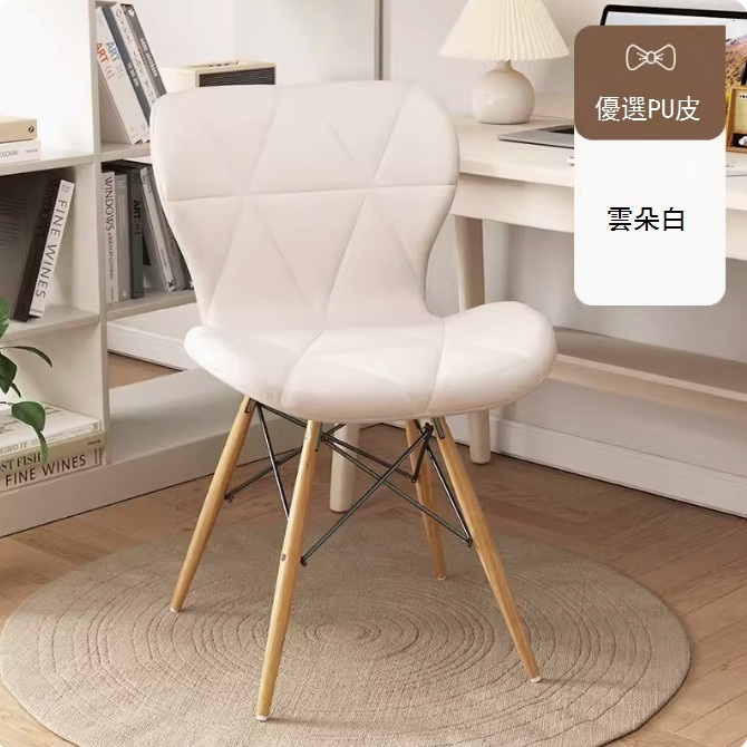 (Special price) Simple armchair-Butterfly chair-Cloudy white [leather style] (mind carefully shooting for minor flaws)
