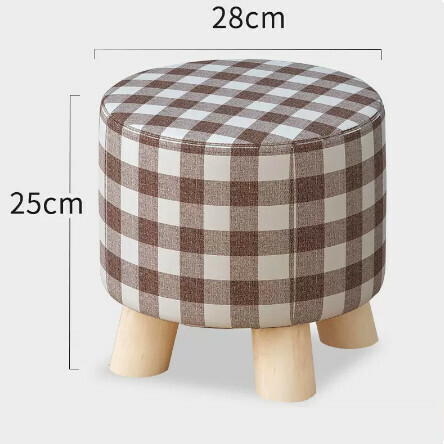 Solid wood cloth stool "25 high four round stool (pine) gray"