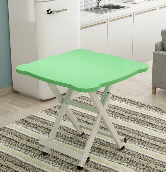 Folding table-simple outdoor folding small table coffee table children's learning table (height 50CM fruit green)