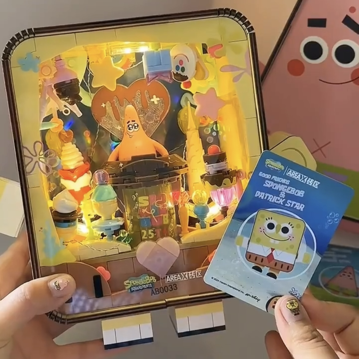 正版授權 AREAX 海綿寶寶 立體積木 25周年 海派甜心派對 聯名 磚區