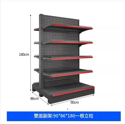 Hotly recommended supermarket shelves double-sided with hole back display rack bookshelf shelf gravity rack [double-sided sub-rack 90*86*180 five layers]