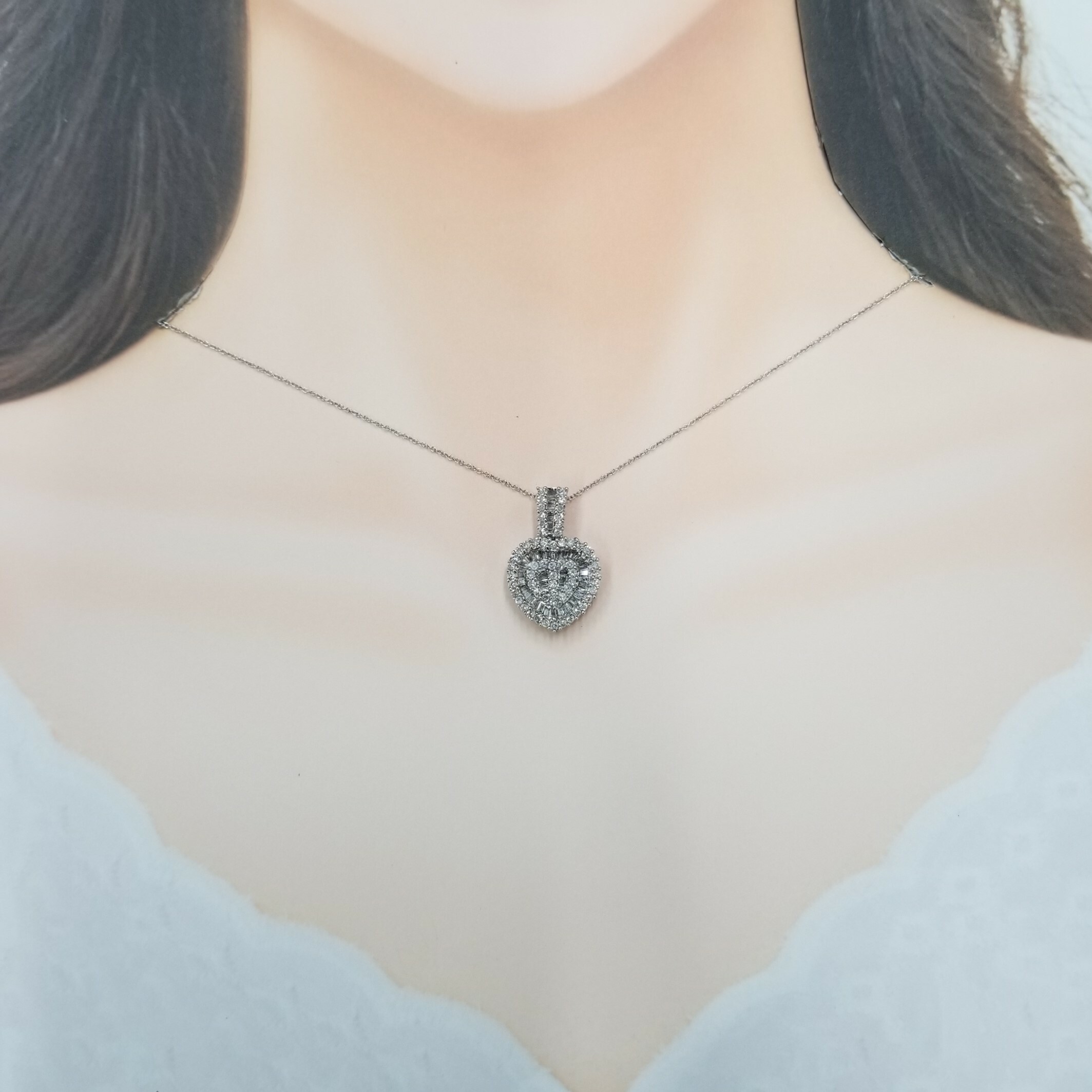 18K White Gold 1.26ct Diamond Pandent