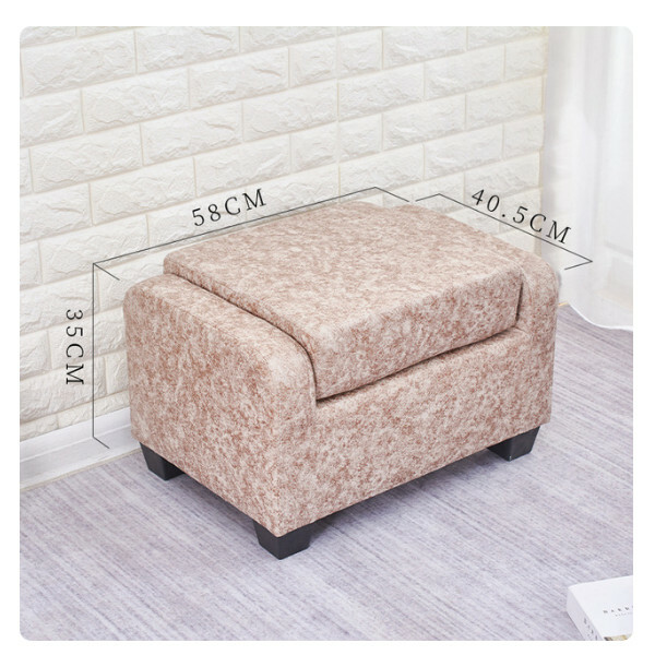 New Creative Sofa Children's Stool Fabric Single Sofa Shoe Changing Stool (58x35x40.5cm) Brown Floral