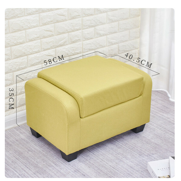New Creative Sofa Children's Stool Fabric Single Sofa Shoe Changing Stool (58x35x40.5cm) Yellow Green