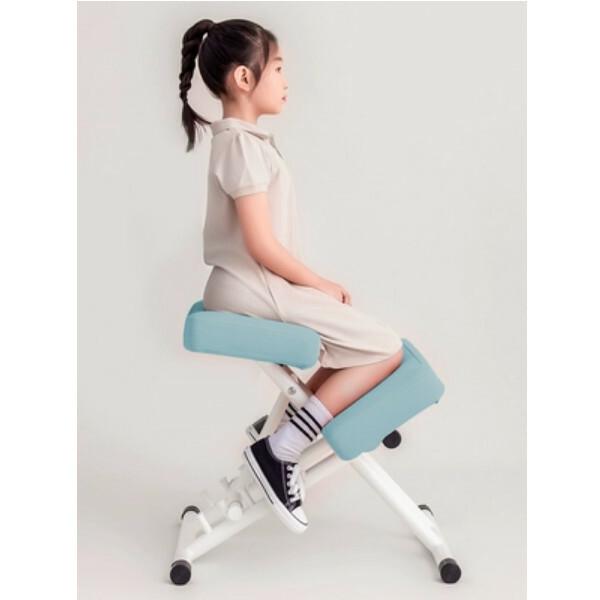 New computer chair spine correction posture correction chair kneeling chair ergonomic design (blue linen + thickened version, backless chair)