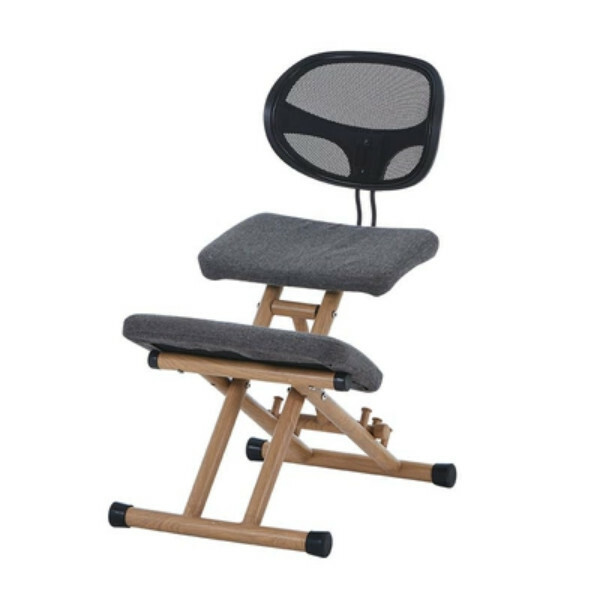New computer chair spine correction posture correction chair kneeling chair ergonomic design (gray linen, chair with back)