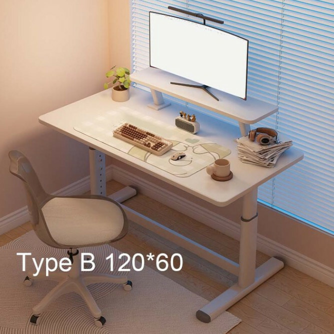 Hot recommended computer desk home office desk notebook learning rotating simple bearing round table corner (white upgraded model + bookshelf + chair) 120x60cm