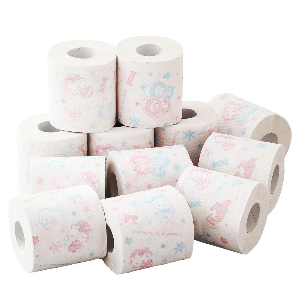 日本冬日Hello Kitty印花捲筒衛生紙 12入