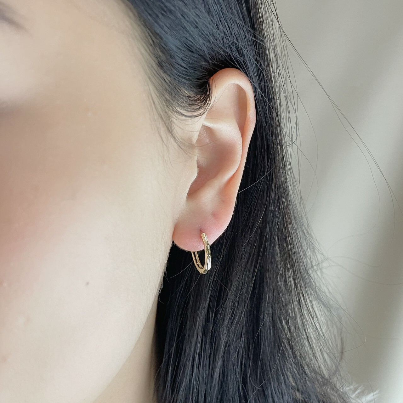 10K/素面櫛骨耳環