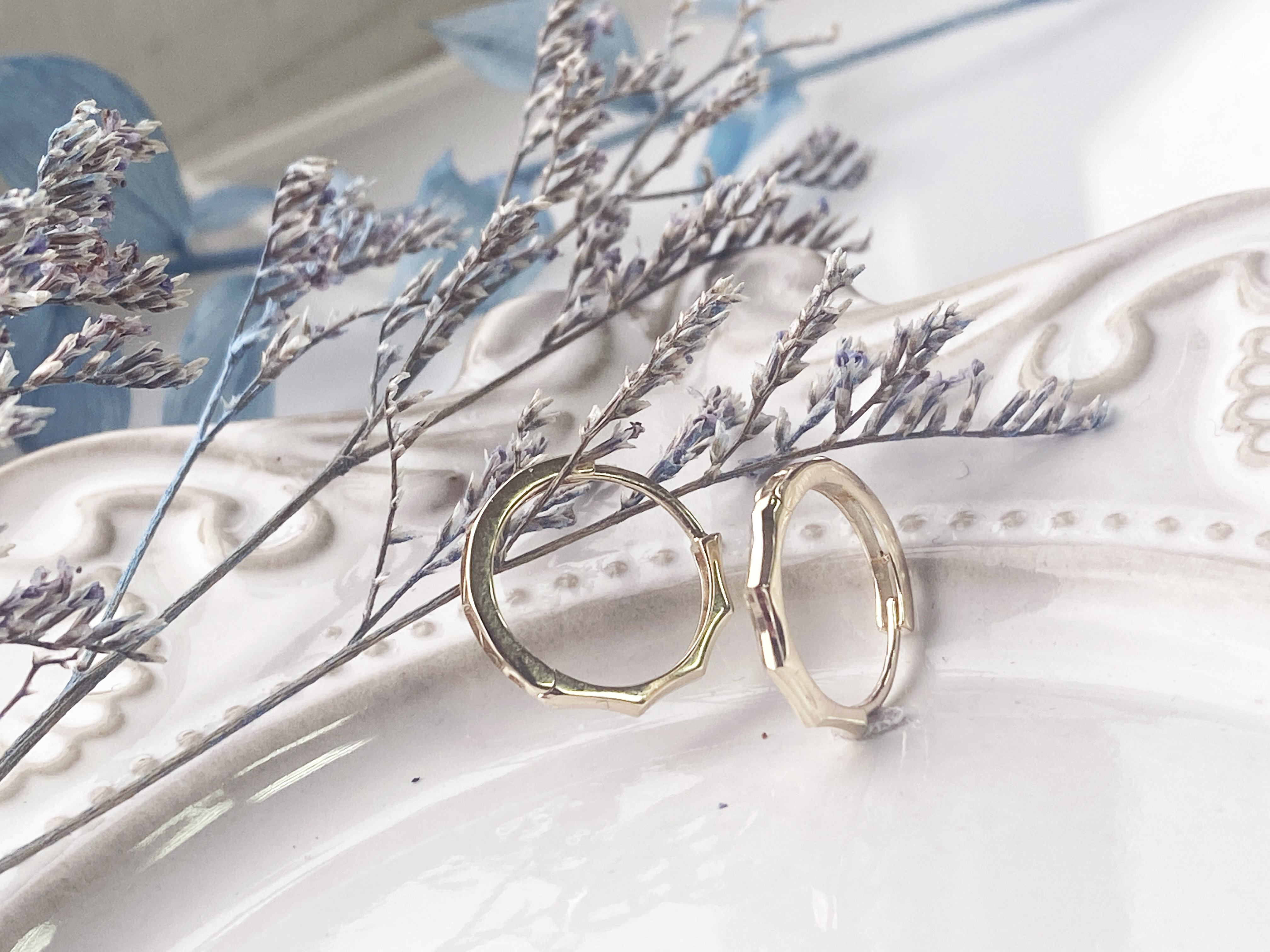 10K/素面櫛骨耳環