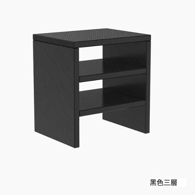 New monitor elevated stand, desktop storage rack, small bookshelf (black three-layer monitor elevated stand)