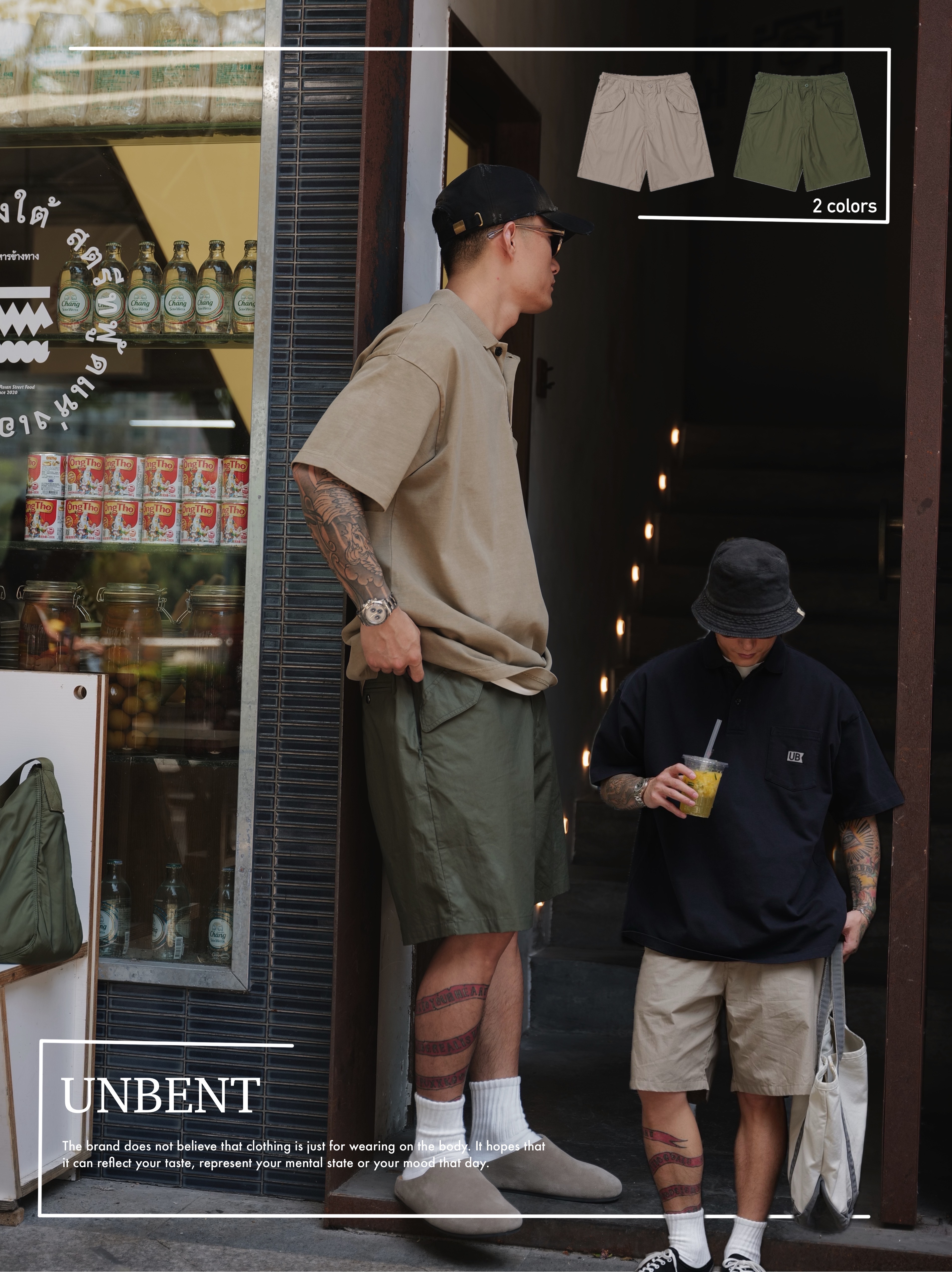 #預購 UNBENT 24SS 日本面料 多口袋 復古工裝 五分短褲 兩色