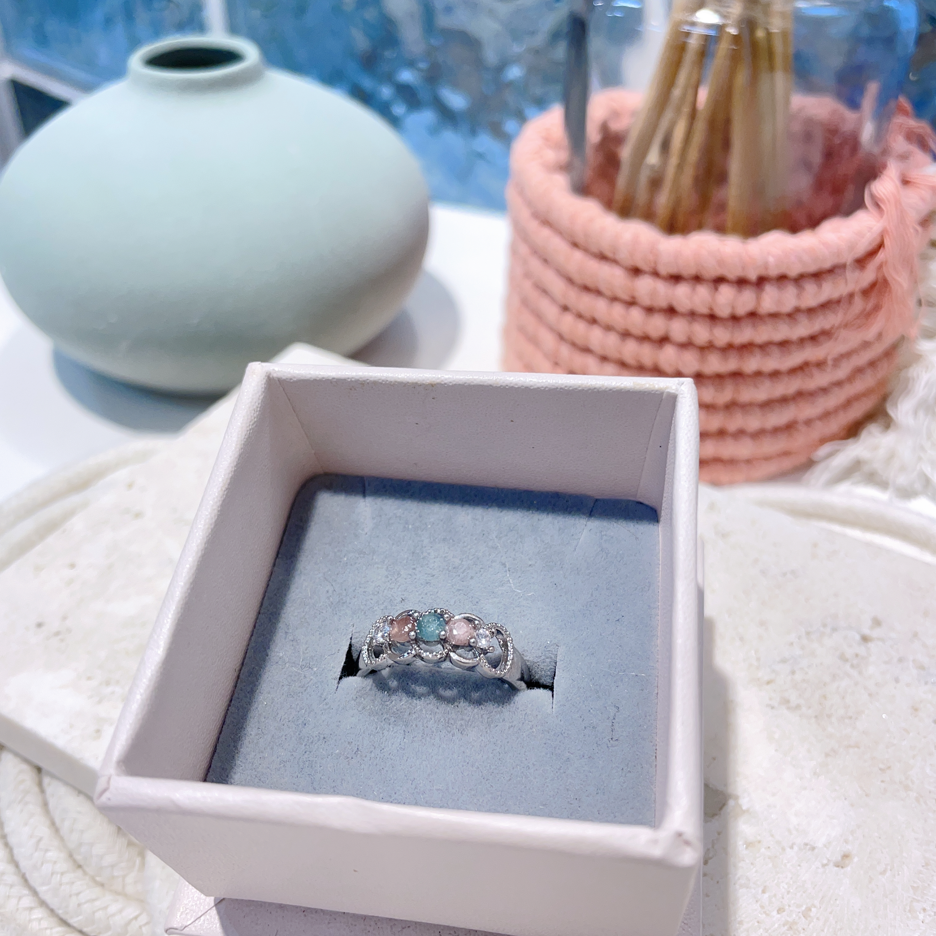 F037 碧壐花戒指