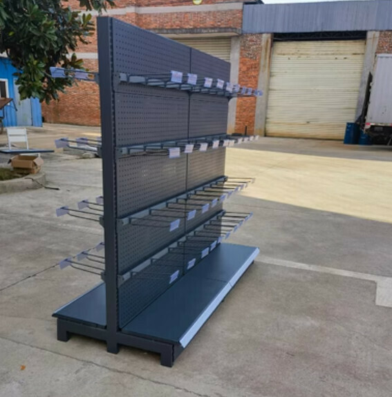 Hotly recommended supermarket convenience store shelves, storage racks, display racks [double-sided hook rack gray/length 183*width 80*height 135] [25 cm long with 80 transparent tag hooks]