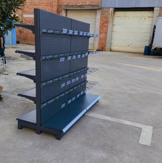 Hotly recommended supermarket convenience store shelves, storage racks, display racks [one side shelf and one hook gray/length 183*width 80*height 135] [25 cm long with 40 transparent tag hooks]