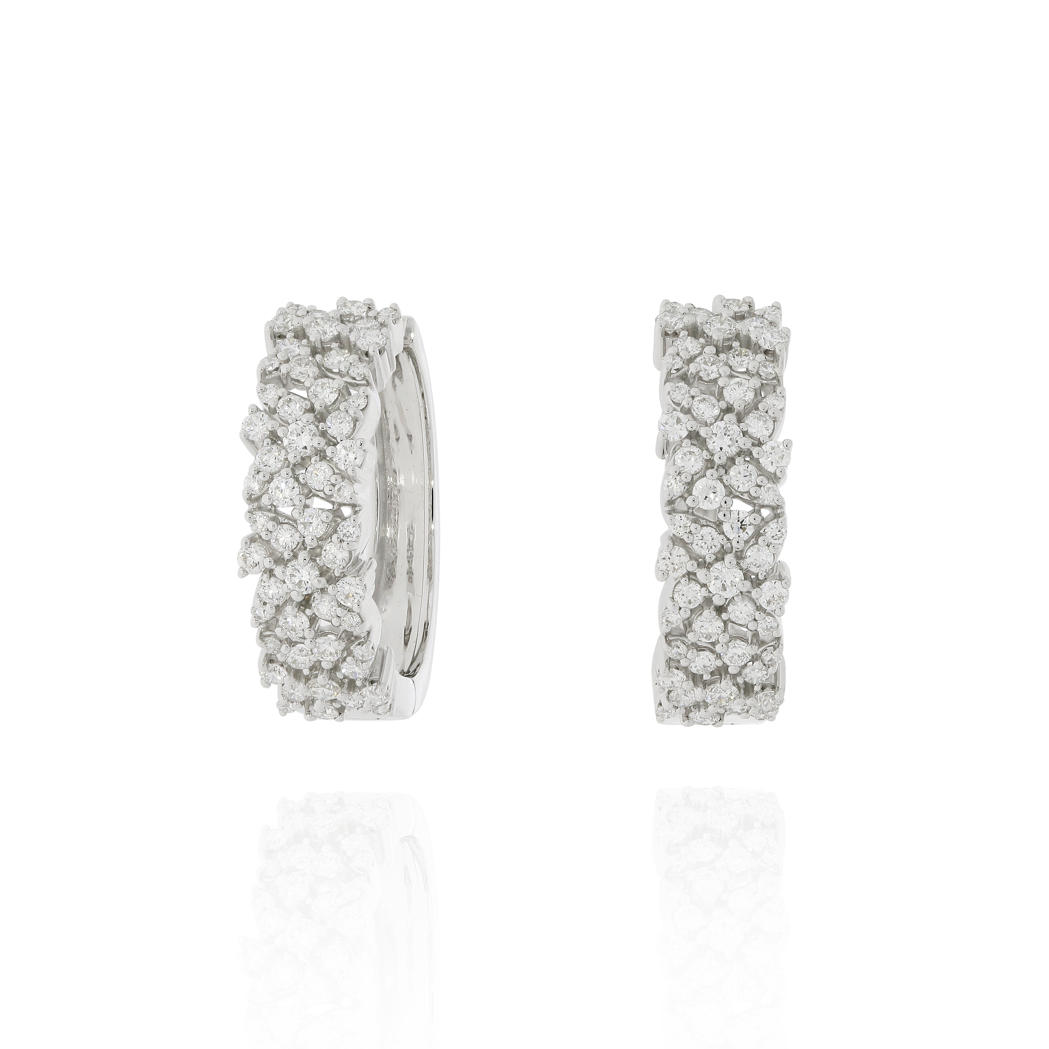 18K白金鑽石圈耳環