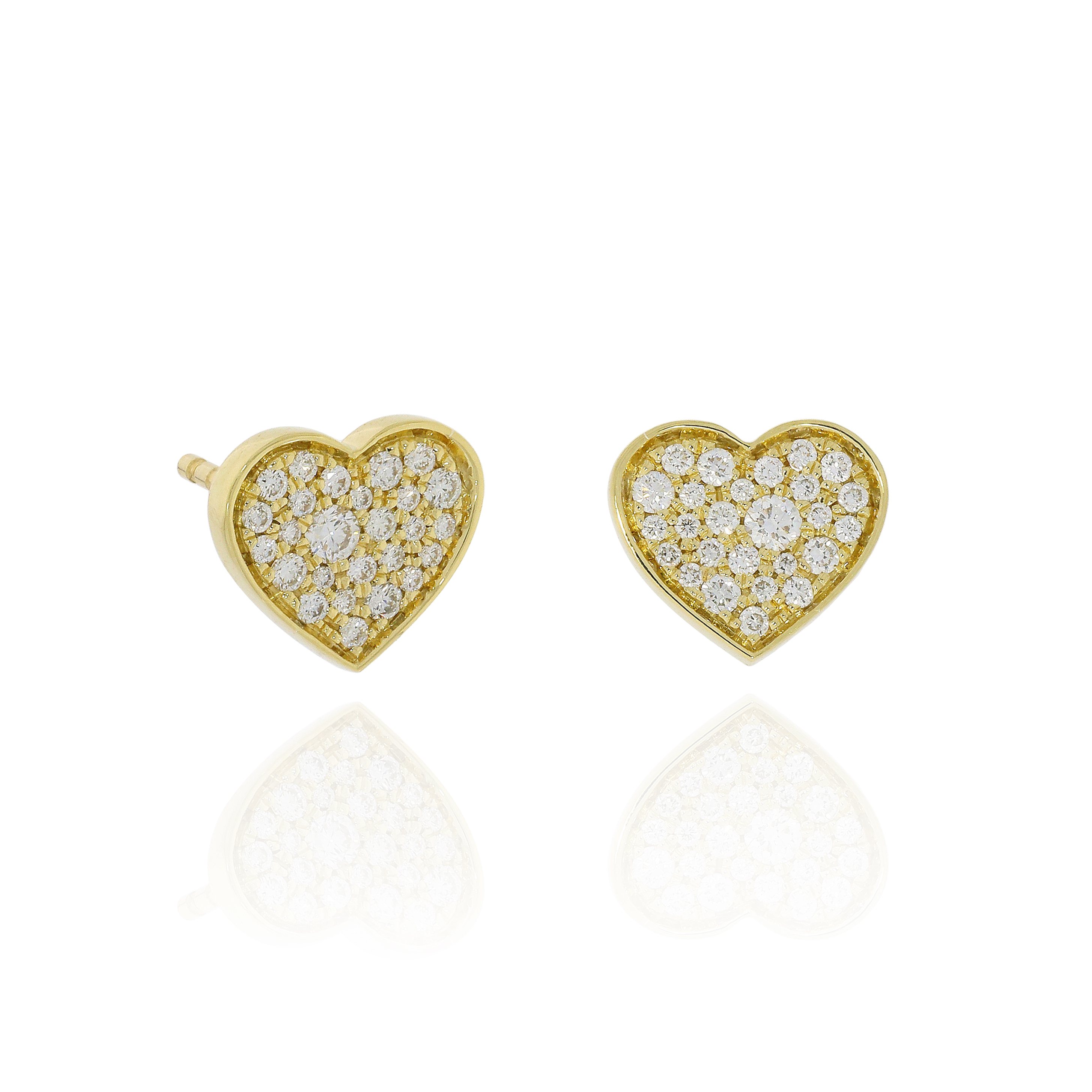 18K黃金鑽石心形設計耳環