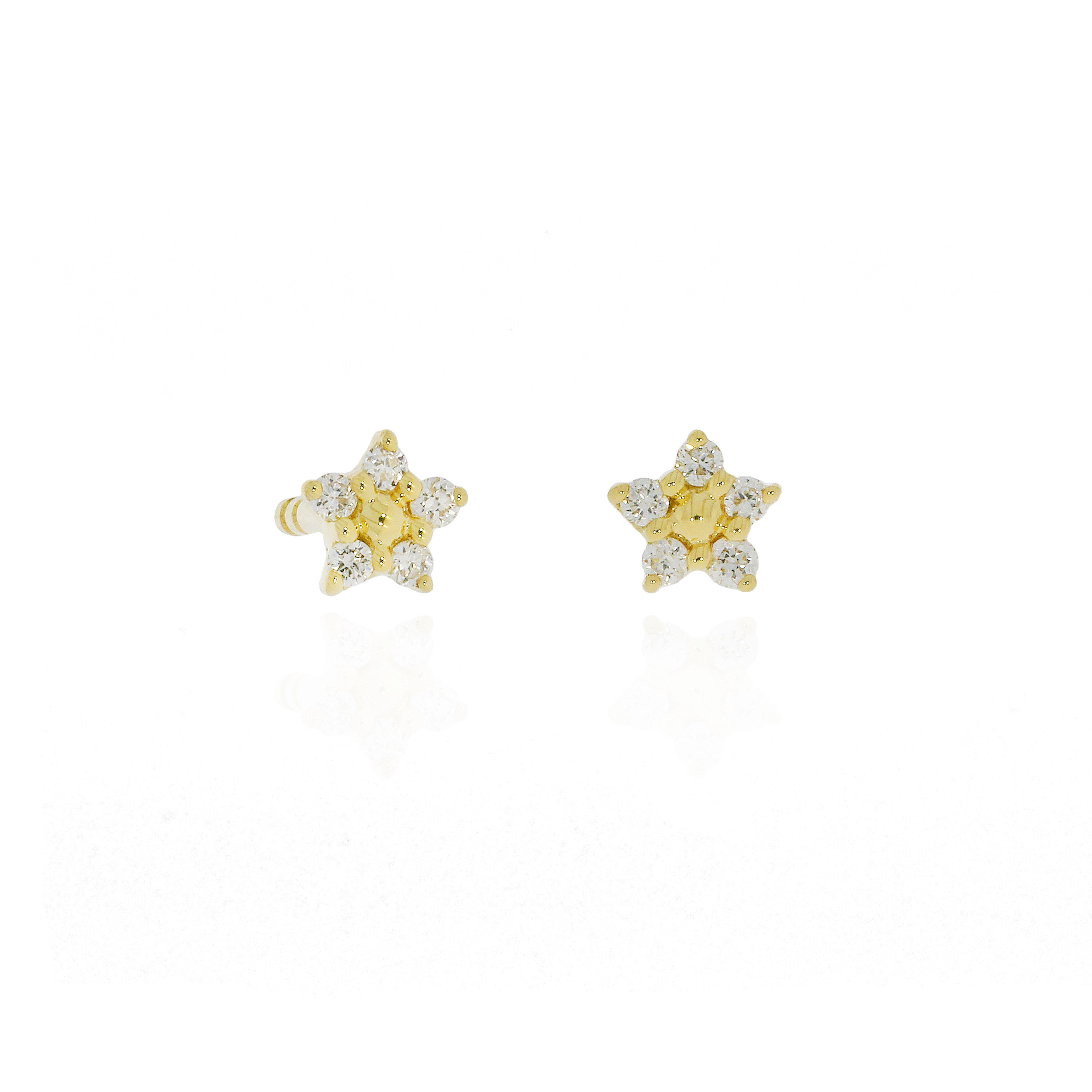 18K金精緻星形鑽石耳環