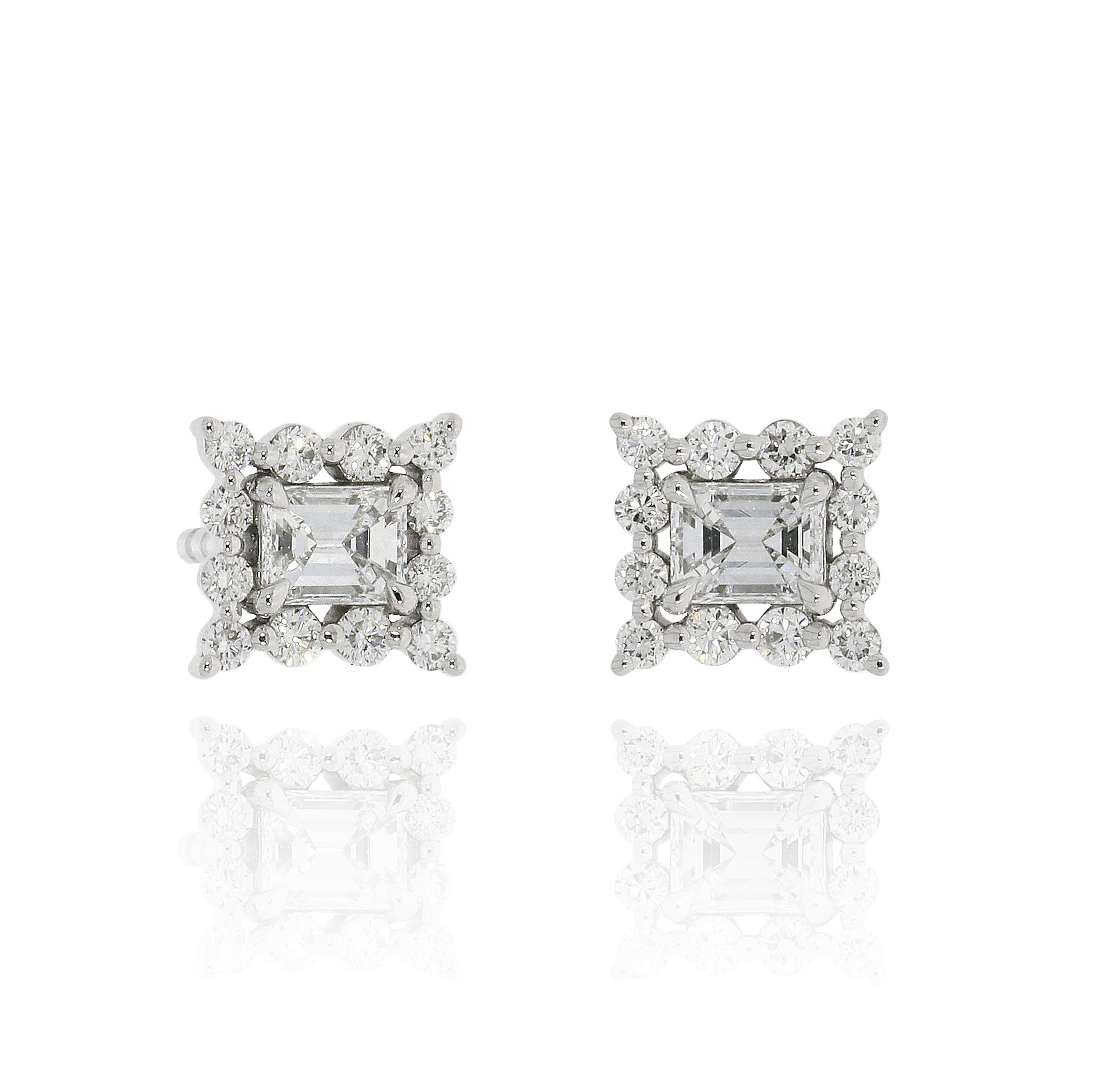 祖母綠切割鑽石耳環