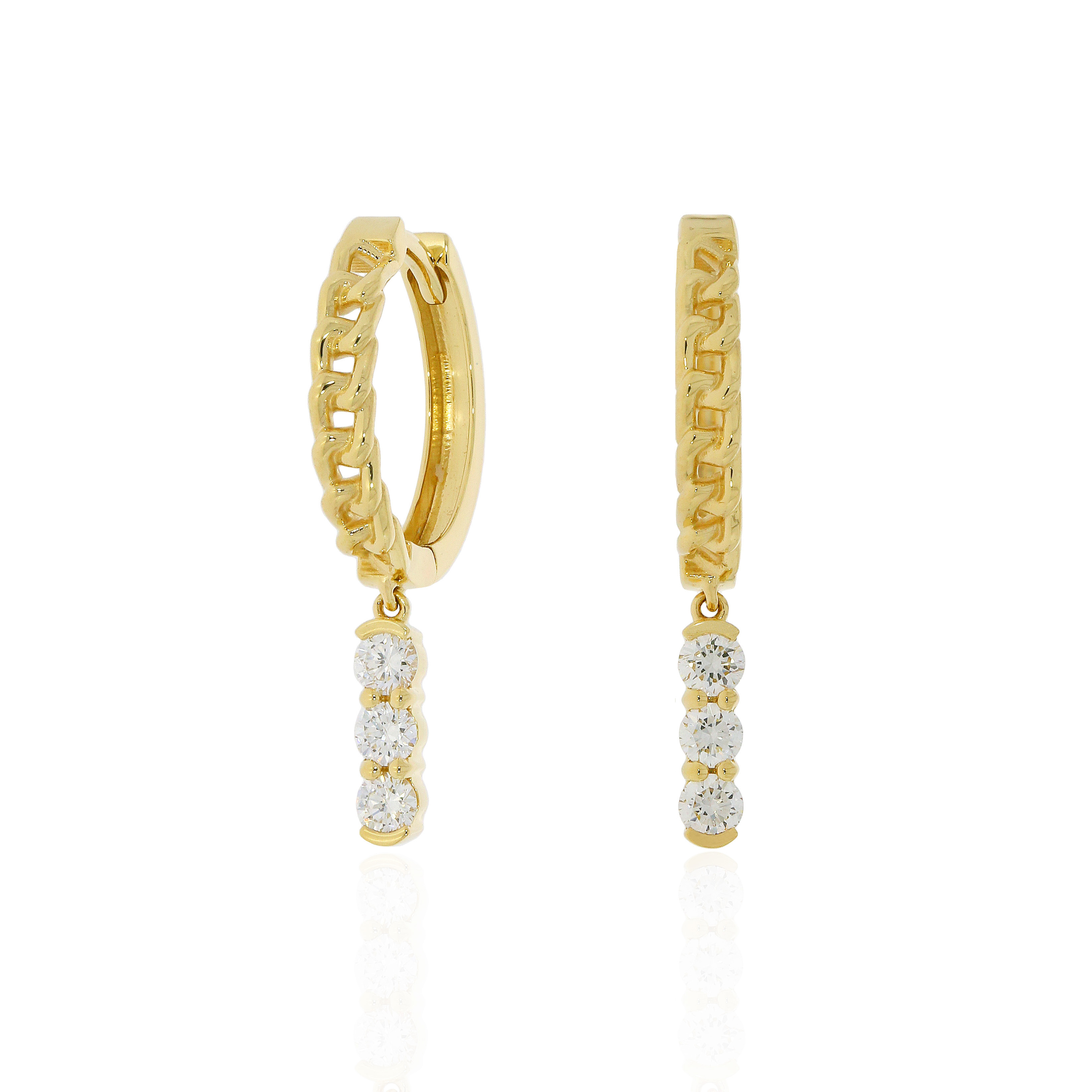 「光感層次系列」鑽石垂墜款耳環