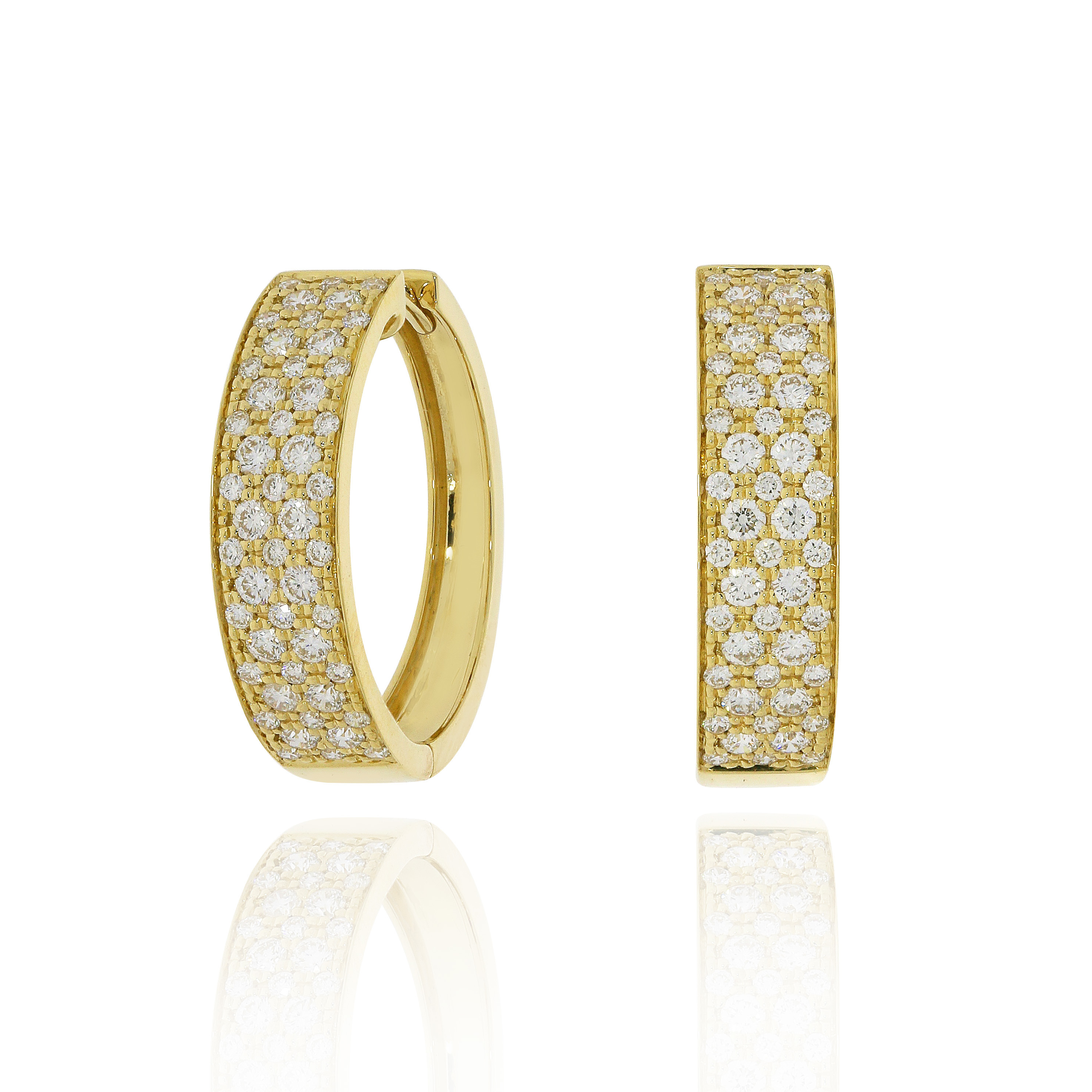 18K黃金鑽石圈耳環