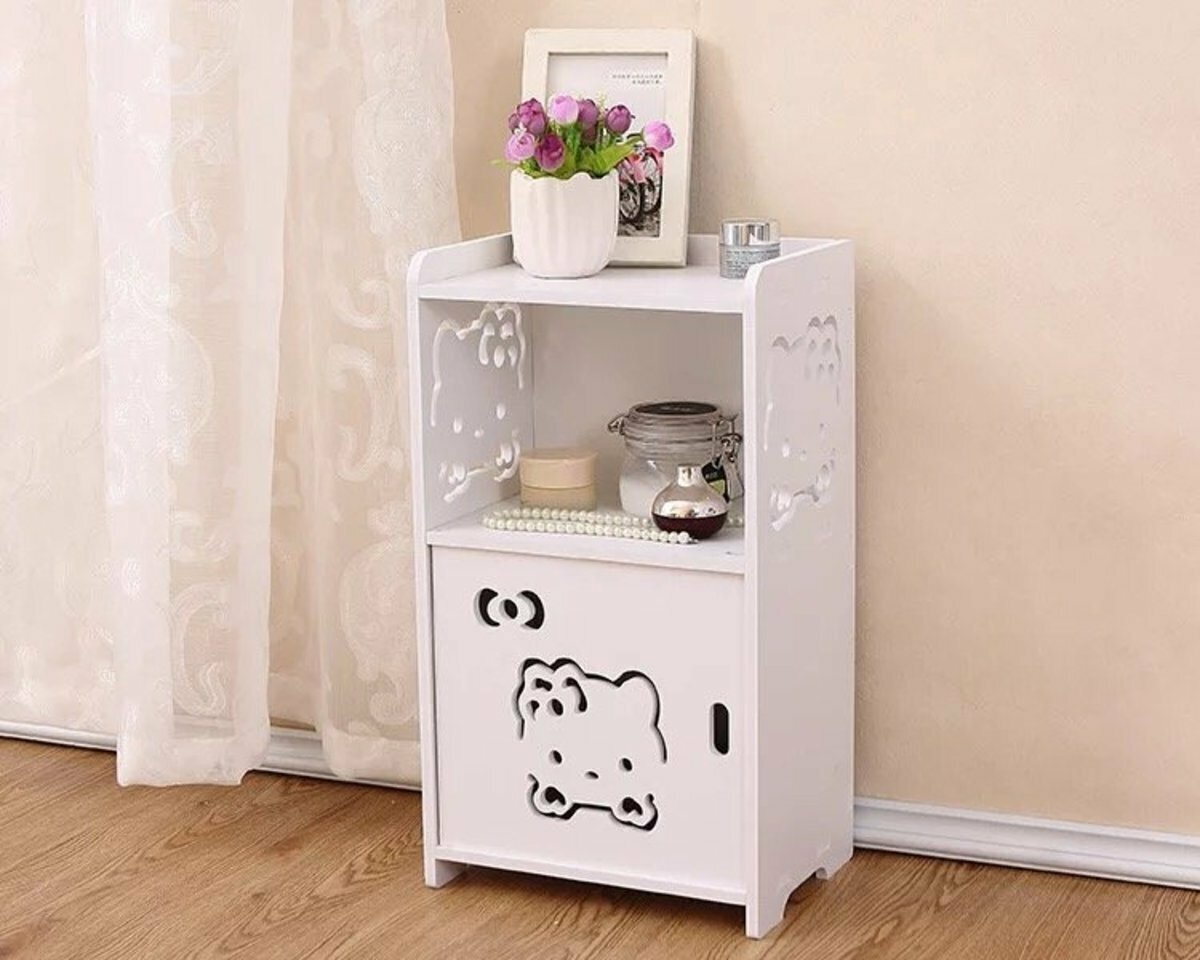 Cute cartoon small bedside table (cat medium)