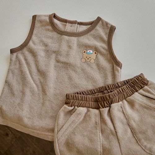 DOTFRIENDS防褶皺耐磨毛圈布-背心上下套裝