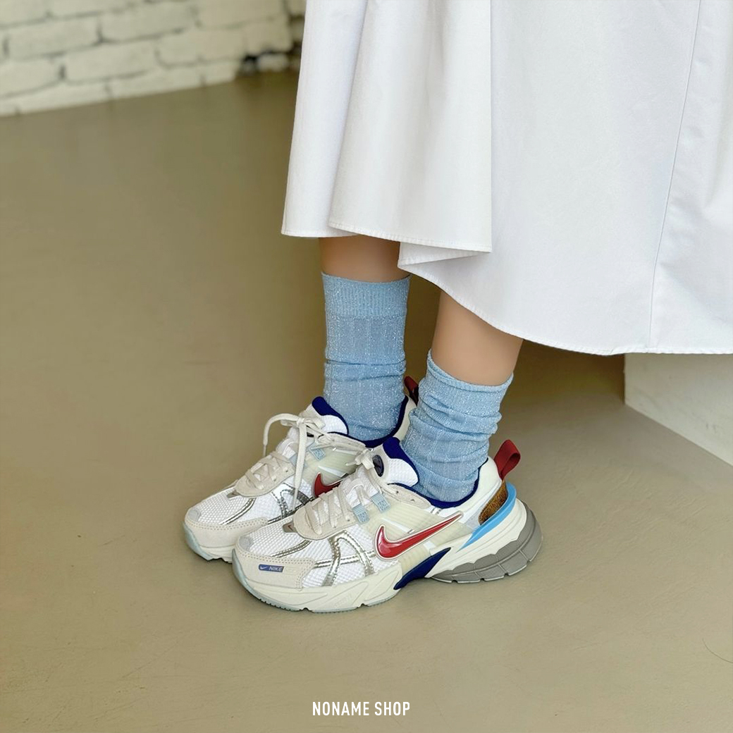 NIKE V2K RUN RUNTEKK 復古 撞色 白紅藍 老爹鞋 (女款)