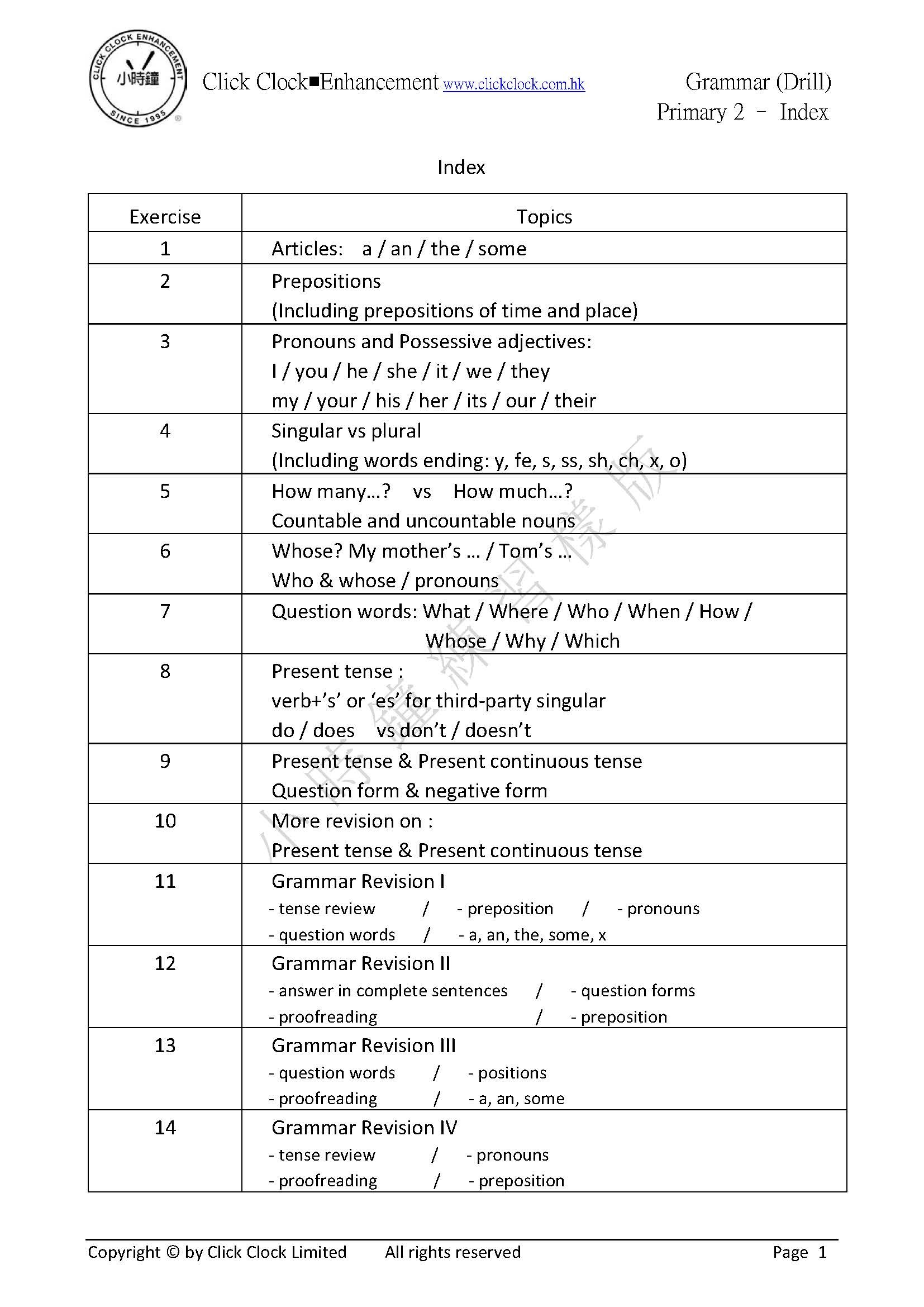 (PE 31)  P2 小學 英文科 文法 深究版 (Drill)
