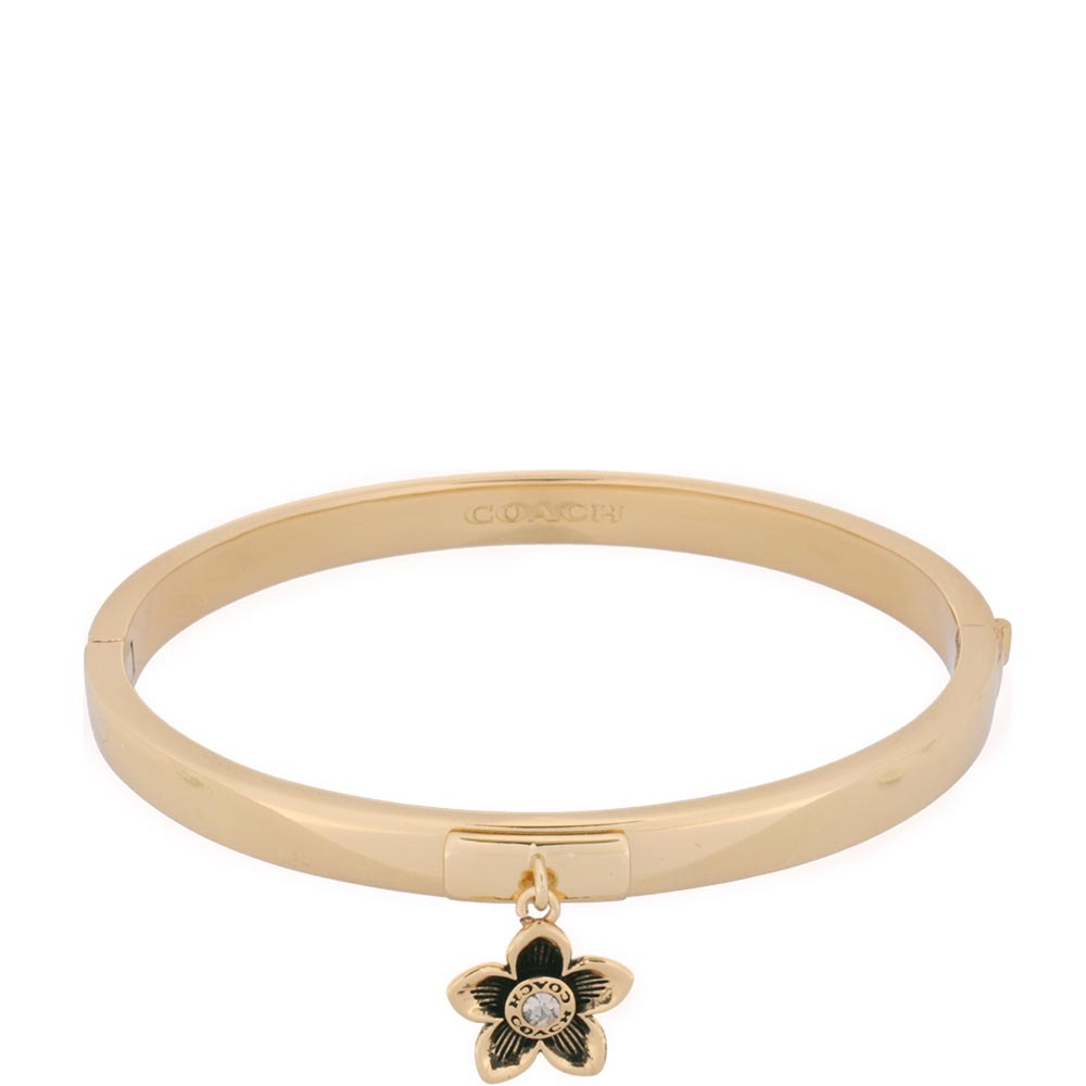 【COACH】水鑽鑲嵌花卉造型手鐲(金色) CT641 GLD