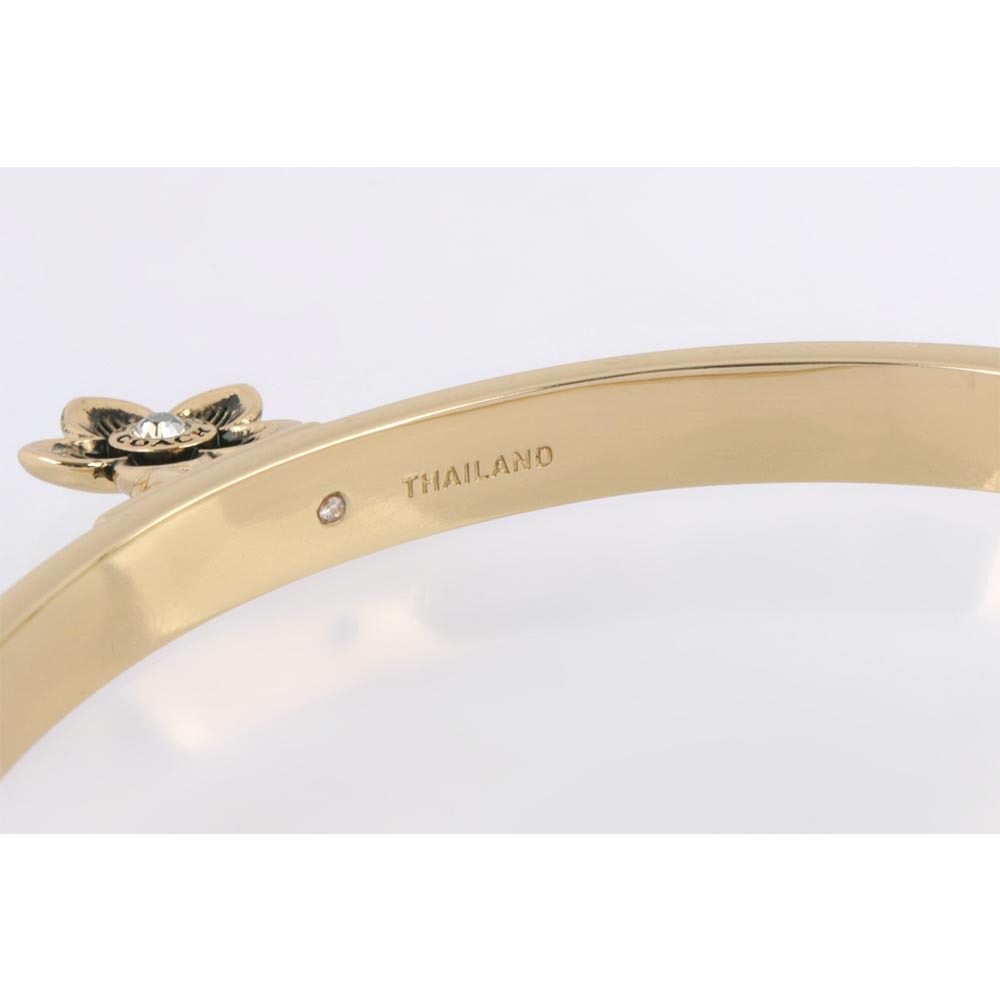 【COACH】水鑽鑲嵌花卉造型手鐲(金色) CT641 GLD